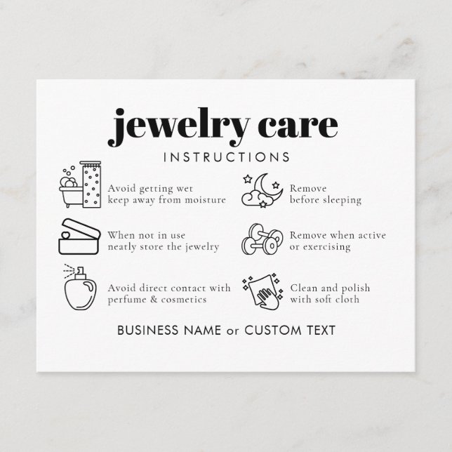 Carte D'accompagnement Professionnel Chic Bijouterie Merci (Devant)