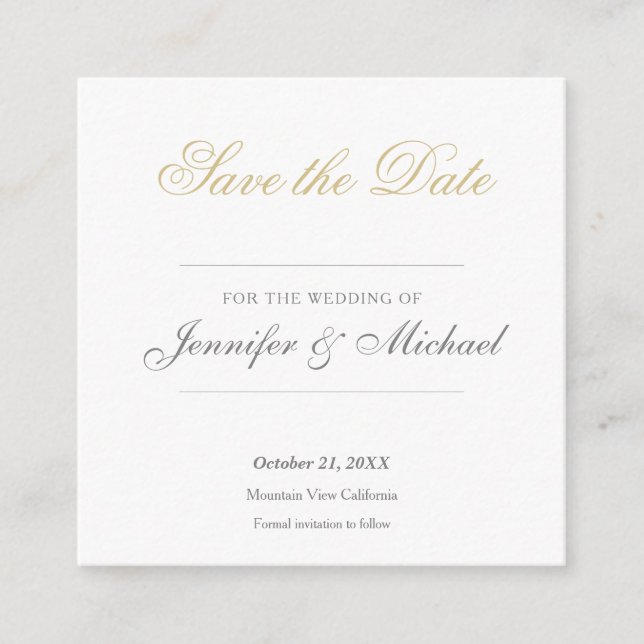 Carte D'accompagnement Professionnel de mariage minimaliste (Devant)