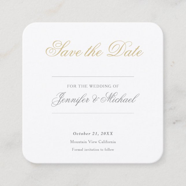 Carte D'accompagnement Professionnel de mariage minimaliste (Devant)