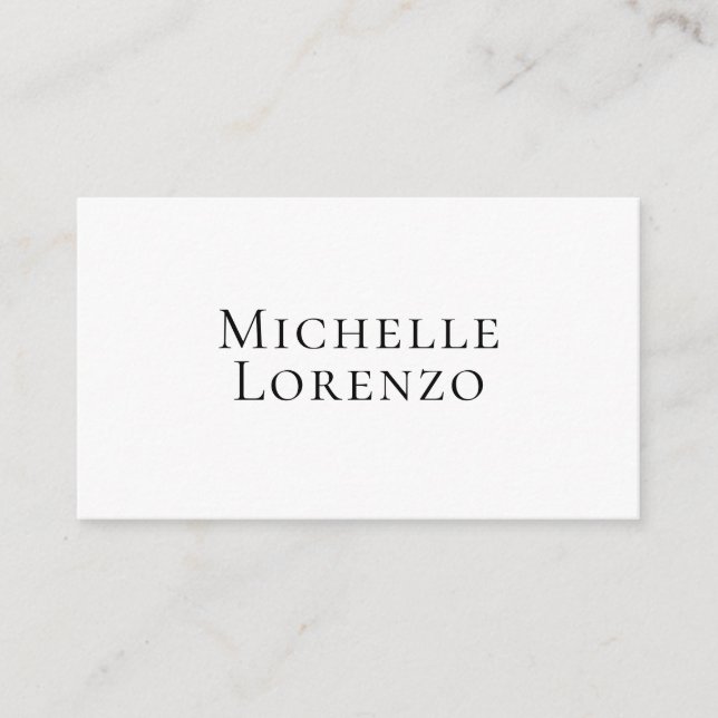 Carte D'accompagnement Professionnel Moderne Simple Clair Nom Noir Blanc (Devant)