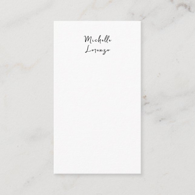 Carte D'accompagnement Professionnel Moderne Simple Nom Brut Noir Blanc (Devant)