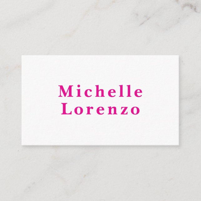 Carte D'accompagnement Professionnel Moderne Simple Nom Clair Rose & Blan (Devant)