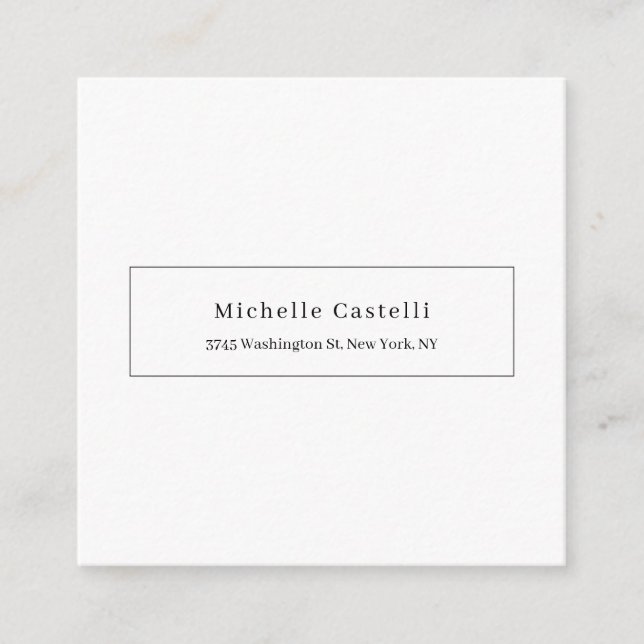 Carte D'accompagnement Professionnel Unique Classique Simple Noir & Blanc (Devant)