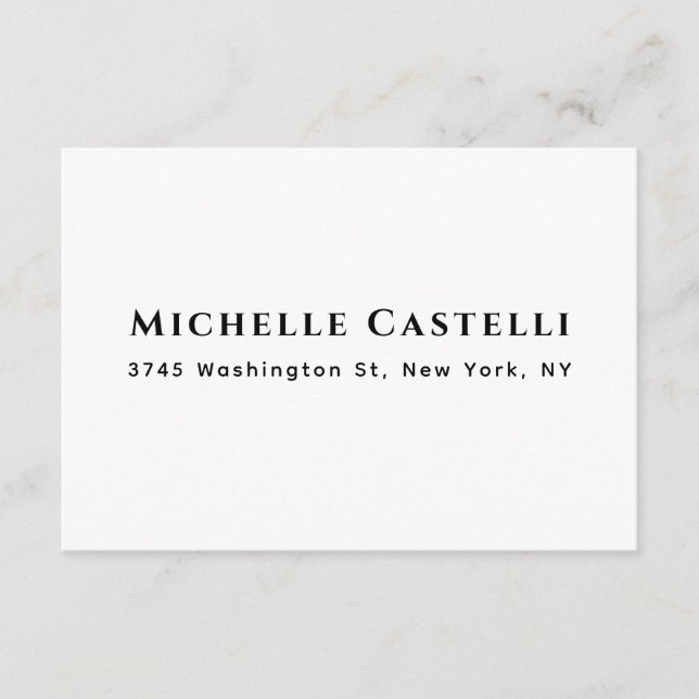 Carte D'accompagnement Professionnel Unique Classique Simple Noir & Blanc (Devant)