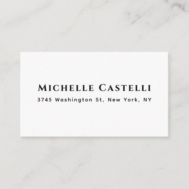 Carte D'accompagnement Professionnel Unique Classique Simple Noir & Blanc (Devant)