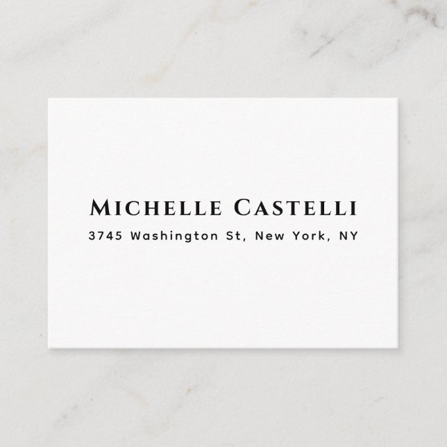 Carte D'accompagnement Professionnel Unique Classique Simple Noir & Blanc (Devant)