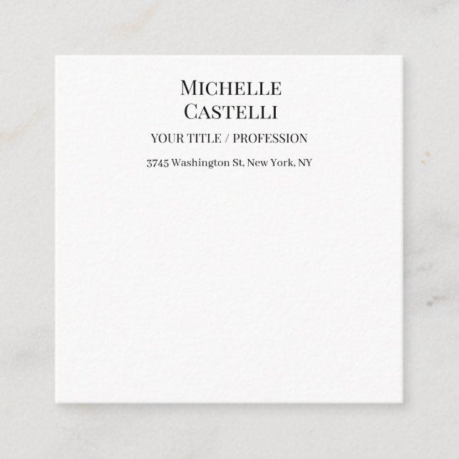 Carte D'accompagnement Professionnel Unique Classique Simple Noir & Blanc (Devant)