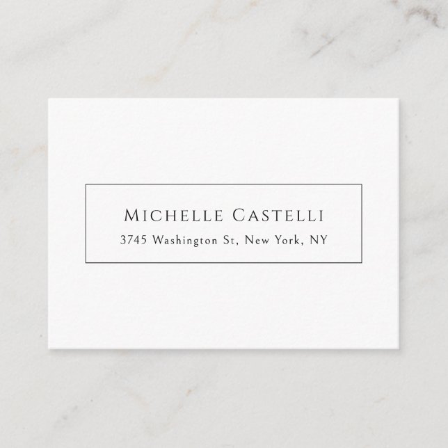 Carte D'accompagnement Professionnel Unique Classique Simple Noir & Blanc (Devant)