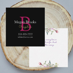 Carte D'accompagnement Promo Entreprise, Nom, Monogramme & Titre sur Fond