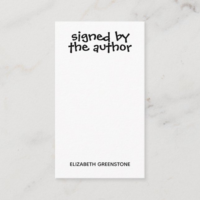 Carte D'accompagnement Promotion Signée Par L'Auteur Signet (Devant)