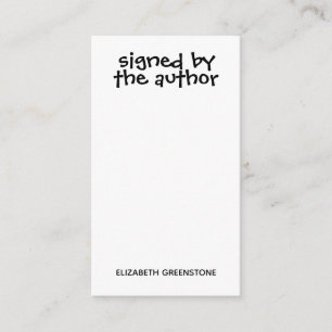 Carte D'accompagnement Promotion Signée Par L'Auteur Signet