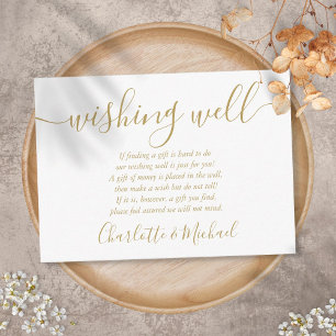 Carte D'accompagnement Puit de souhaits Signature Script Mariage Or