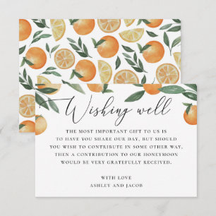 Carte D'accompagnement Puits à souhaits de mariage Citrus   Lune de miel 