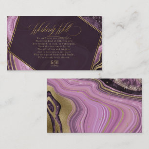 Carte D'accompagnement Puits d'attente d'Agate Abstrait V3 Mauve ID827