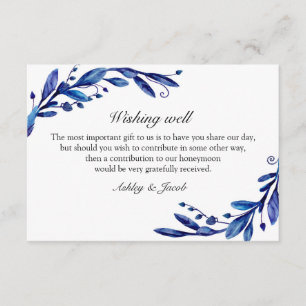 Carte D'accompagnement Puits de souhait bleu. Mariage d'hiver. Insérer la