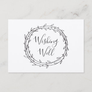 Carte D'accompagnement Puits de souhait rustique. Mariage champêtre botan