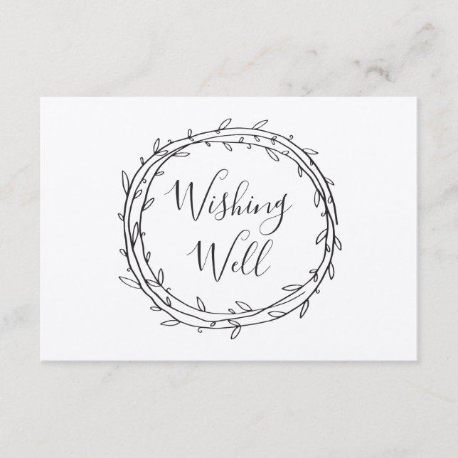 Carte D'accompagnement Puits de souhait rustique. Mariage champêtre botan (Devant)