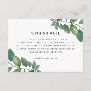 Carte D'accompagnement Puits de souhaits de mariage à la verdure aquarell