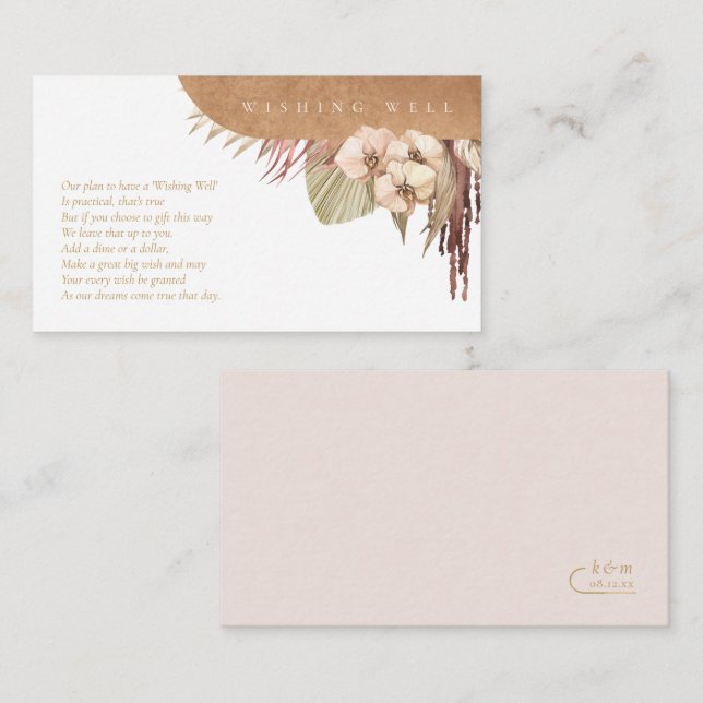 Carte D'accompagnement Puits de souhaits de mariage Boho Oasis ID959 (Devant / Derrière)