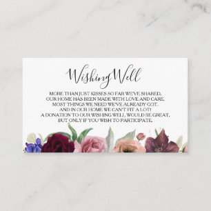 Carte D'accompagnement Puits de souhaits de mariage floral Radiant Bloom
