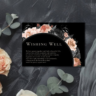 Carte D'accompagnement Puits de souhaits de mariage gothique vintage noir