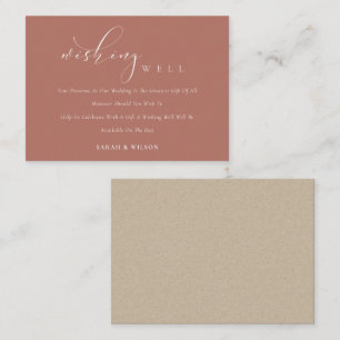 Carte D'accompagnement Puits de souhaits de mariage Simple Script Terraco