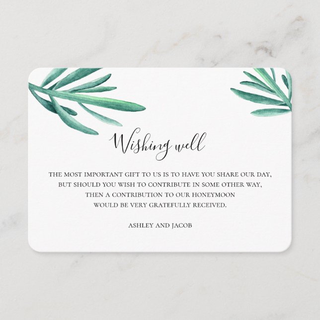 Carte D'accompagnement Puits de souhaits de succulentes. Mariage d'été. I (Devant)