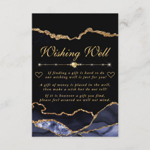 Carte D'accompagnement Puits de souhaits en agate fausse brillant gris et