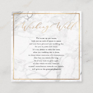 Carte D'accompagnement Puits de souhaits en marbre, faux or calligraphié