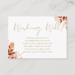 Carte D'accompagnement Puits de souhaits en or automne floral mariage