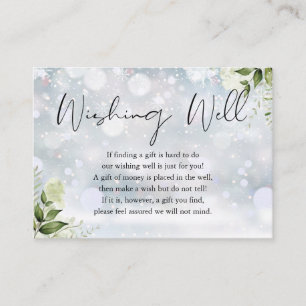 Carte D'accompagnement Puits de souhaits floraux de verdure Mariage d'hiv