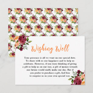 Carte D'accompagnement Puits de vœux de mariage automne Bourgogne et oran