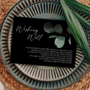 Carte D'accompagnement Puits de vœux de mariage en verdure noire moderne