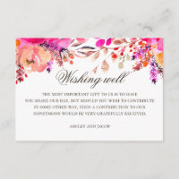 Puits de vœux de mariage floral rose violet à l'aq