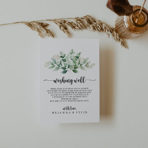 Carte D'accompagnement Puits de vœux de mariage minimaliste au eucalyptus