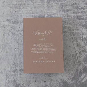 Carte D'accompagnement Puits de vœux de mariage neutre à feuilles minimal