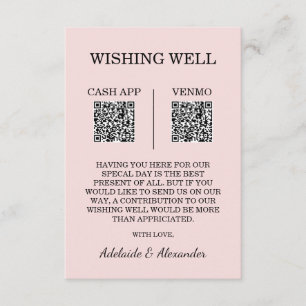 Carte D'accompagnement Puits de Vœux de Mariage Rose Moderne