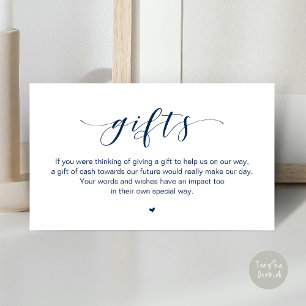 Carte D'accompagnement Puits de vœux de mariage, une note sur les cadeaux