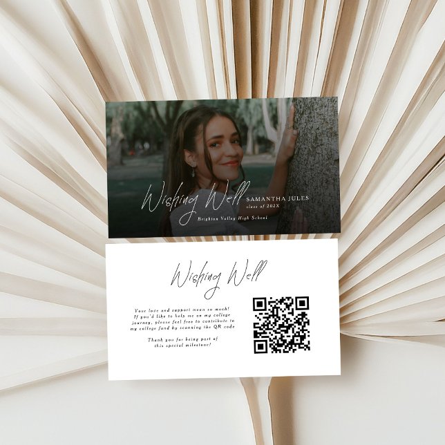 Carte D'accompagnement Puits de vœux moderne avec code QR pour la remise  (Créateur téléchargé)