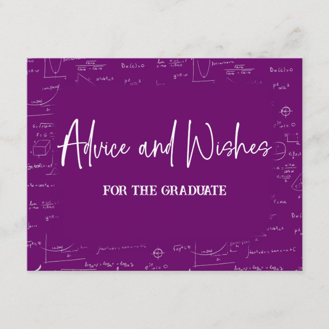 Carte D'accompagnement Purple Advice and Wishes for the Graduate  (Devant)