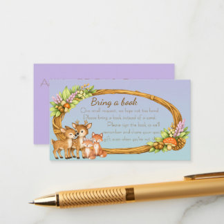 Carte D'accompagnement Purple and Mint Woodland Animals Book Request