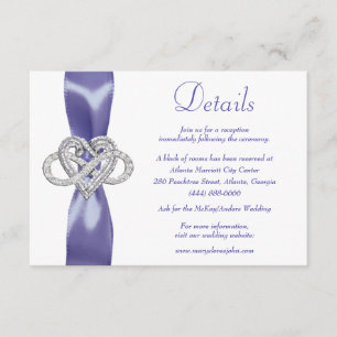 Carte D'accompagnement Purple Blue Infinity Heart Détails du Mariage
