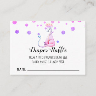Carte D'accompagnement *~* Purple Dragon Baby Girl Douche Déchets Raffle