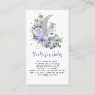 Carte D'accompagnement Purple Floral Koala Baby shower Livres pour bébé