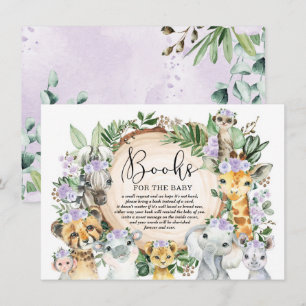 Carte D'accompagnement Purple Floral Wild Jungle Safari Livres pour bébé