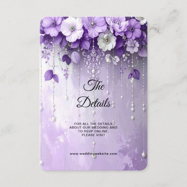 Carte D'accompagnement Purple Flowers Detail Enclosure (Devant)