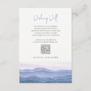 Carte D'accompagnement Purple Mountains Mariage Wishing well QR Code