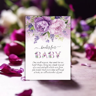 Carte D'accompagnement Purple & Rose Garden Flowers Filles Livres Pour Bé