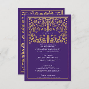 Carte D'accompagnement Purple Royal Medieval Mariage Détails