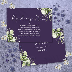 Carte D'accompagnement Purple verdure Floral désir bien Mariage